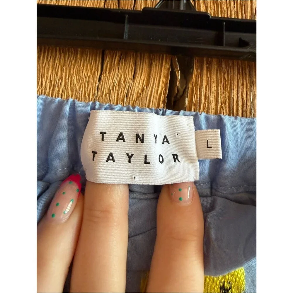 Tanya Taylor Lara Midi Skirt - Yellow/Blue Floral A-Line Sz Large